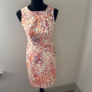 Ann Taylor Petites abstract floral sleeveless dress Sz 0P